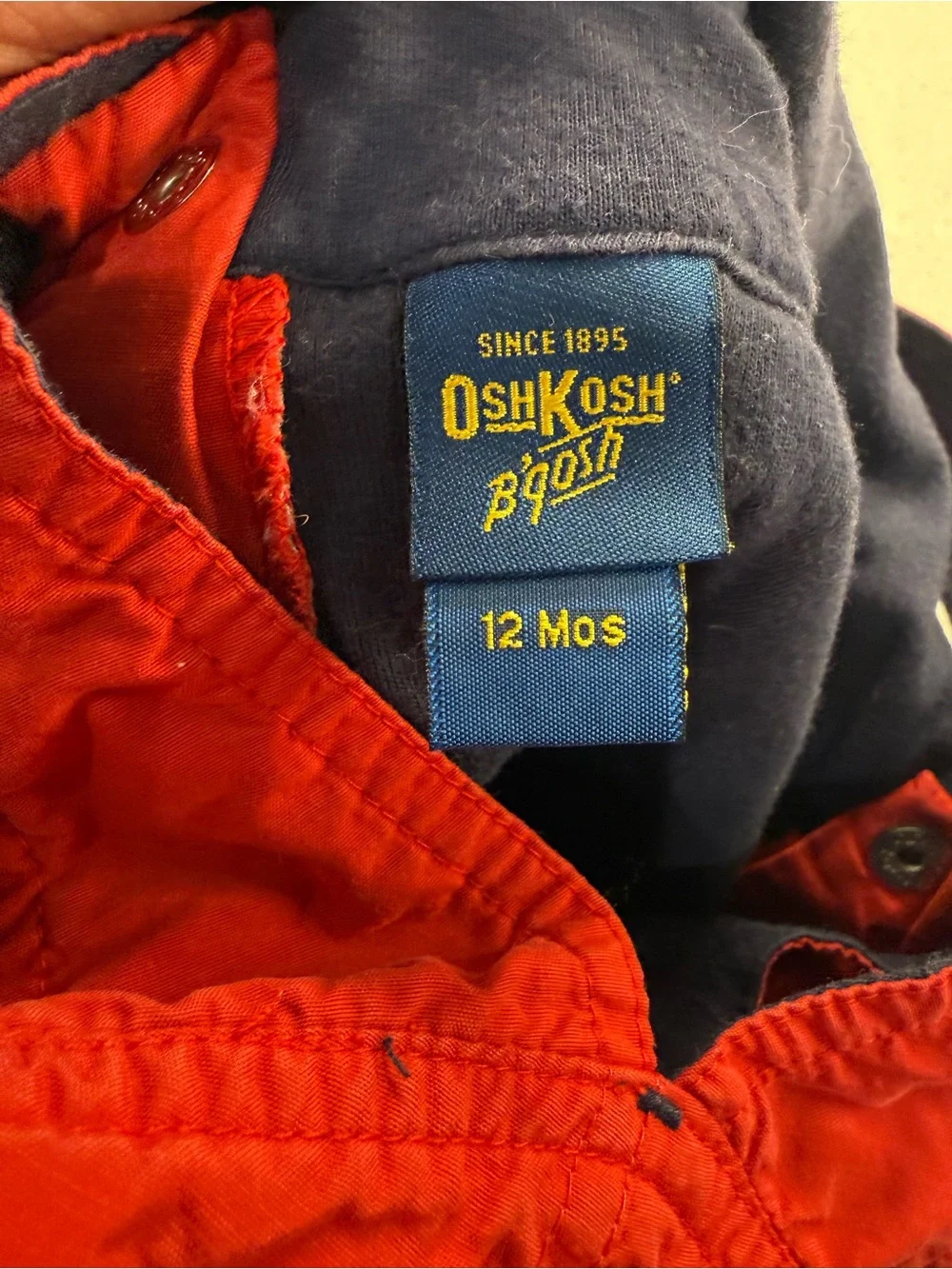 OshKosh B'gosh Red Kids Overalls with White Piping